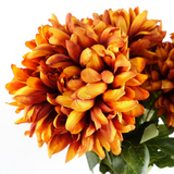 Pack of 6 Extra Large Artificial Reflex Chrysanthemums, 75cm with Silk Petals – Orange Floral Decor