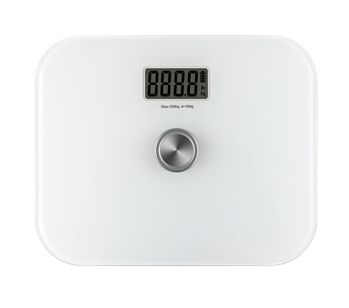 Avilo Battery-Free Digital Bathroom Scales with Clear LCD Display – Foot-Press Power On, High Precision