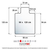 Floortex Advantagemat Vinyl Lipped Chair Mat for Carpets up to 6mm – 90 x 120cm