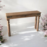 AcaciaHome 120cm Wooden Console Table with Storage Drawers – Slim Hallway and Entryway Table, Modern Design