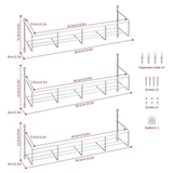Vinsani 3 Tier Herb & Spice Rack with Chrome Finish, Holds 24 Jars – Wall or Cupboard Door Mounted