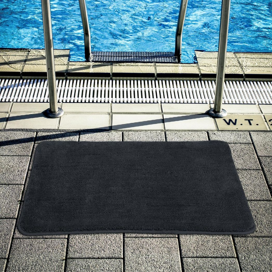 Vinsani Ultra Soft Microfibre Bath Mat 50x80cm – Dense, Fluffy Bathroom Mat, Dark grey