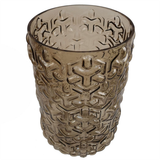Embossed Chestnut Glass Vase, 29cm – Elegant Brown Home Decor Flower Vase