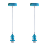LEDSONE 2 Pack Industrial Pendant Light Fitting Set – E27 Lamp Holder with 95cm PVC Cable, Vintage Style