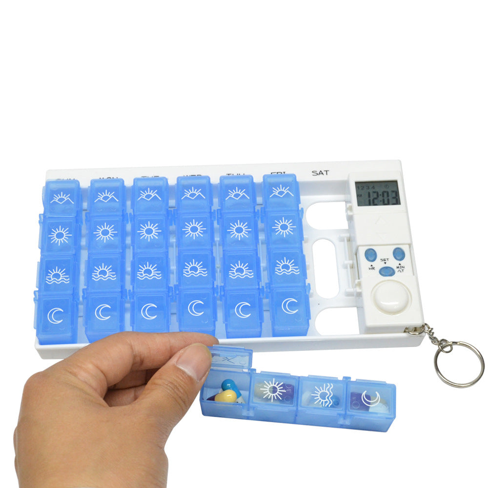 Digital 7 Day Medicine Organiser with Light and Sound Alerts – Removable Controller, Compact Design