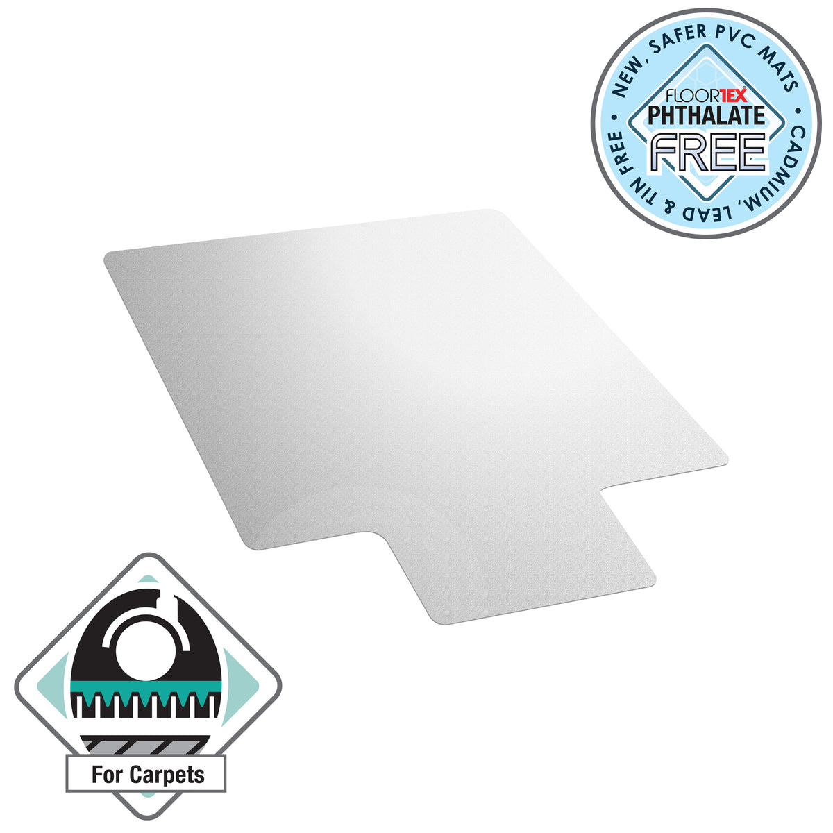 Floortex Advantagemat Vinyl Lipped Chair Mat for Carpets up to 6mm – 90 x 120cm