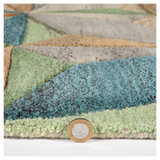 Esselle Home Lilianna Embossed Geometric Wool Rug, 120 x 170cm – Hand-Carved 3D Pattern, Mayfair Collection