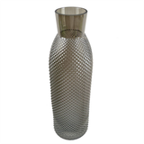 50cm Smoke Grey Diamond Tall Glass Vase – Statement Floral Display, Grey