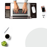 AQ Multifunctional Office Desk Mouse Mat with Calendar & Phone Holder – Eco-Friendly PVC+DS, Brown