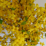 Leaf 150cm Artificial Forsythia Tree with Yellow Silk Flowers and Natural Wood Trunk – Home Decor Plant