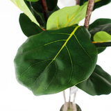 Leaf 120cm Premium Artificial Fiddle Fig Tree in Pot – Realistic Wired Stems, Low-Maintenance Indoor Greenery