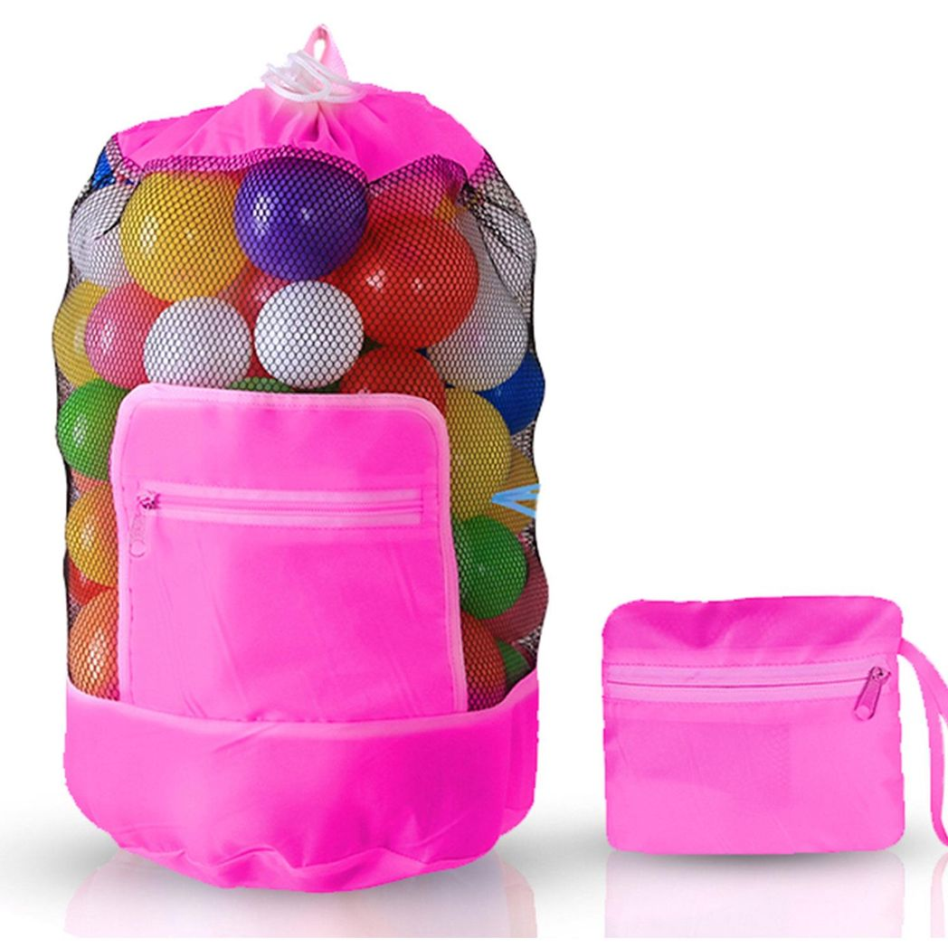 Doodle Nylon Toy Storage Bag and Play Mat with Drawstring – Foldable Kids Toy Organiser, Pink