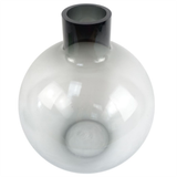 Leaf Oversized Glass Bottle Vase, 40cm Thick Hand-Finished Glass – Real or Artificial Flowers, Grey Smoke