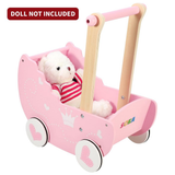 SOKA Princess Doll's Pram with Bedding – Pink Pretend Play Toy Pram for Toddlers, Dolls Not Included
