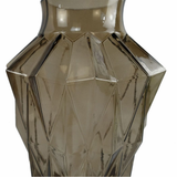 30cm Brown Geometric Glass Vase – Decorative Home Accent, Brown
