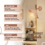 Rose Gold Retro Metal Wall Light, E27