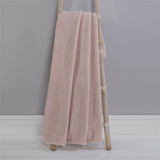 Sleepdown Teddy Fleece Throw, 125 x 150cm – Super Soft Blanket for Sofa, Bed or Car, Blush
