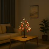 Avilo Pre-Lit Illuminated Red Bauble Christmas Tree – Festive Table-Top Decoration