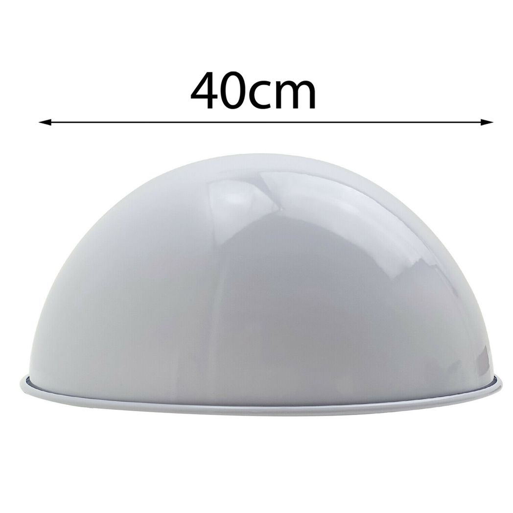 LEDSONE 40cm Dome Ceiling Pendant Light with White Inner Hood – Iron Lampshade for Kitchen & Dining Room