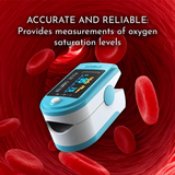 Aquarius Finger Pulse Oximeter V2 with SpO2 & Heart Rate Readings, Lanyard & Case – FDA Approved, Blue