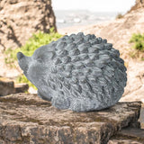 Stone-Look Cement Hedgehog Garden Sculpture – Frostproof Weatherproof Ornament for Indoor & Outdoor