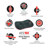 AFS-TEX Active Anti-Microbial Wobble Balance Board, 35 x 50cm – Standing Desk Core Exercise, Black