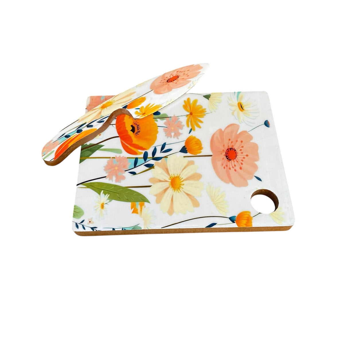 MSL 28cm Non-Slip Chopping Board with Matching Knife – MDF Kitchen Prep Set