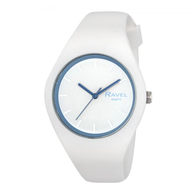 Ravel Unisex Large Comfort Fit Watch with White Silicone Strap – R1804.46