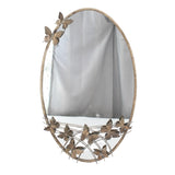 Ornate Butterfly Wall Mirror – Shabby Chic Rustic Gold Metal & Glass Frame for Bedroom, Living Room & Hallway
