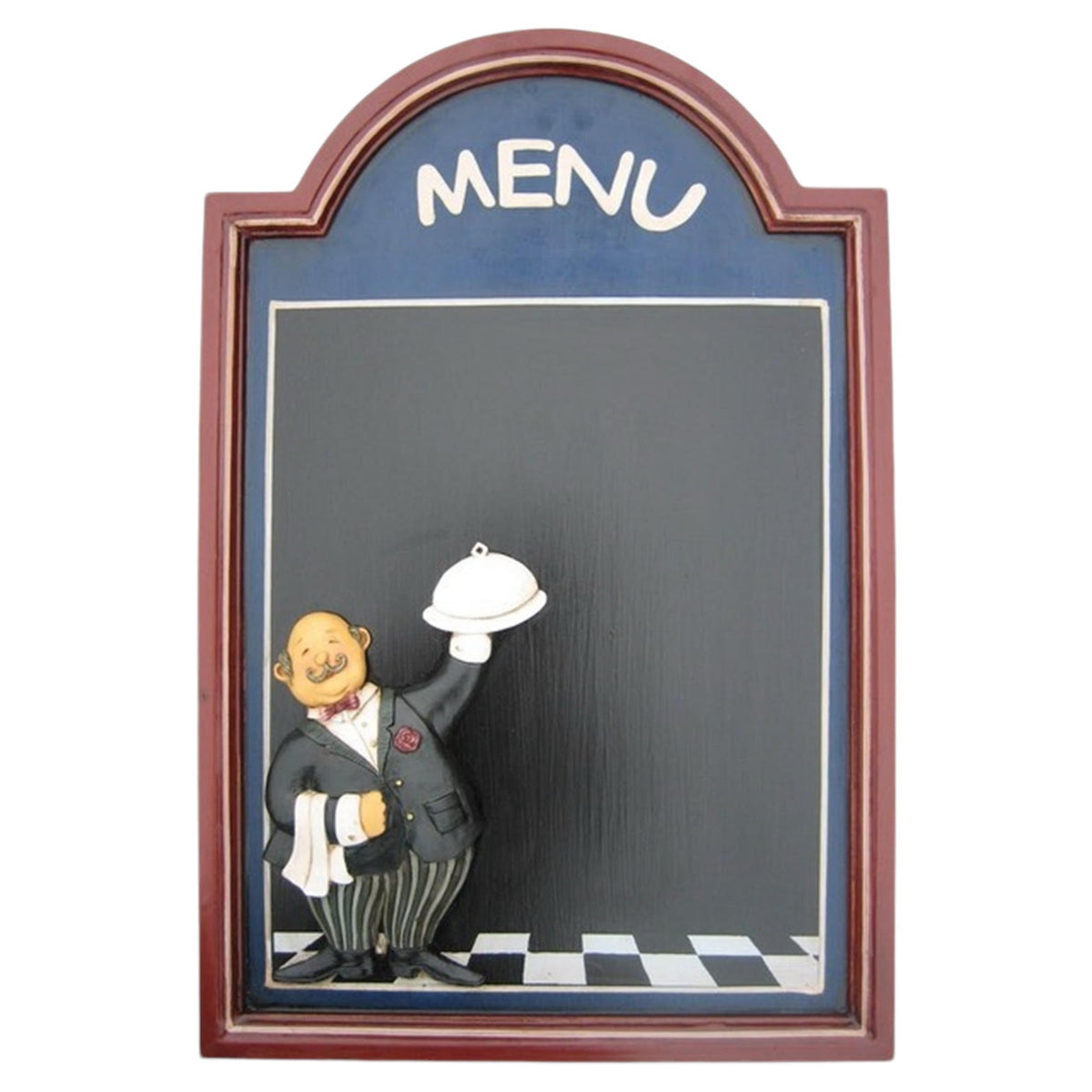 Wall-Mounted Chalkboard Memo Menu Board with Wooden Frame – Kitchen, Bistro & Restaurant, 60 x 40cm Square, Blue