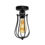 Vintage Industrial Balloon Shaped Wire Cage Ceiling Light with Metal Ceiling Rose & E27 Holder – Max 60W