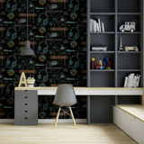 Arthouse Gamer Wallpaper with Video Glitch Graphics & Neon Signs – Paste the Paper Games Room, Multicolour