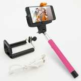 Aquarius Bluetooth Expandable Selfie Stick with Built-In Remote Camera Control – Adjustable Mount, Pink