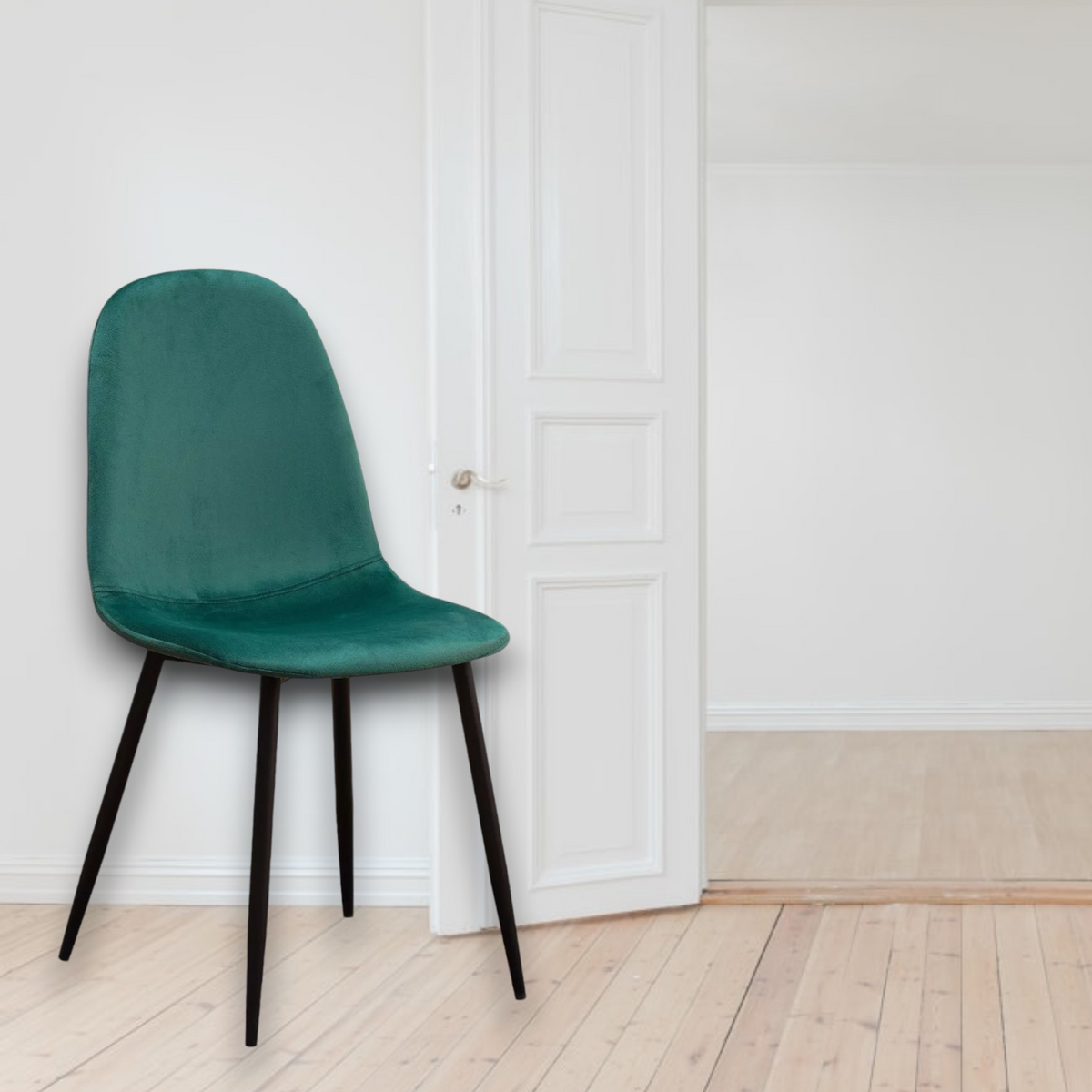 AcaciaHome Velvet Padded Dining Chair with Metal Legs