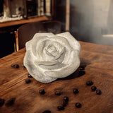 Stone-Look Resin Flower Garden Ornament on Base, 15cm – Decorative Sculpture for Home or Office