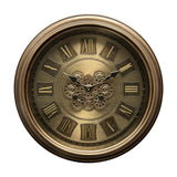 AcaciaHome Durable Gear Wall Clock with Moving Gears, Roman Numerals – Art Deco Skeleton Design