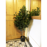 Leaf 110cm Realistic Artificial Ficus Tree with Multicolour Metal Planter – Wired Stems, Botanically Accurate Foliage