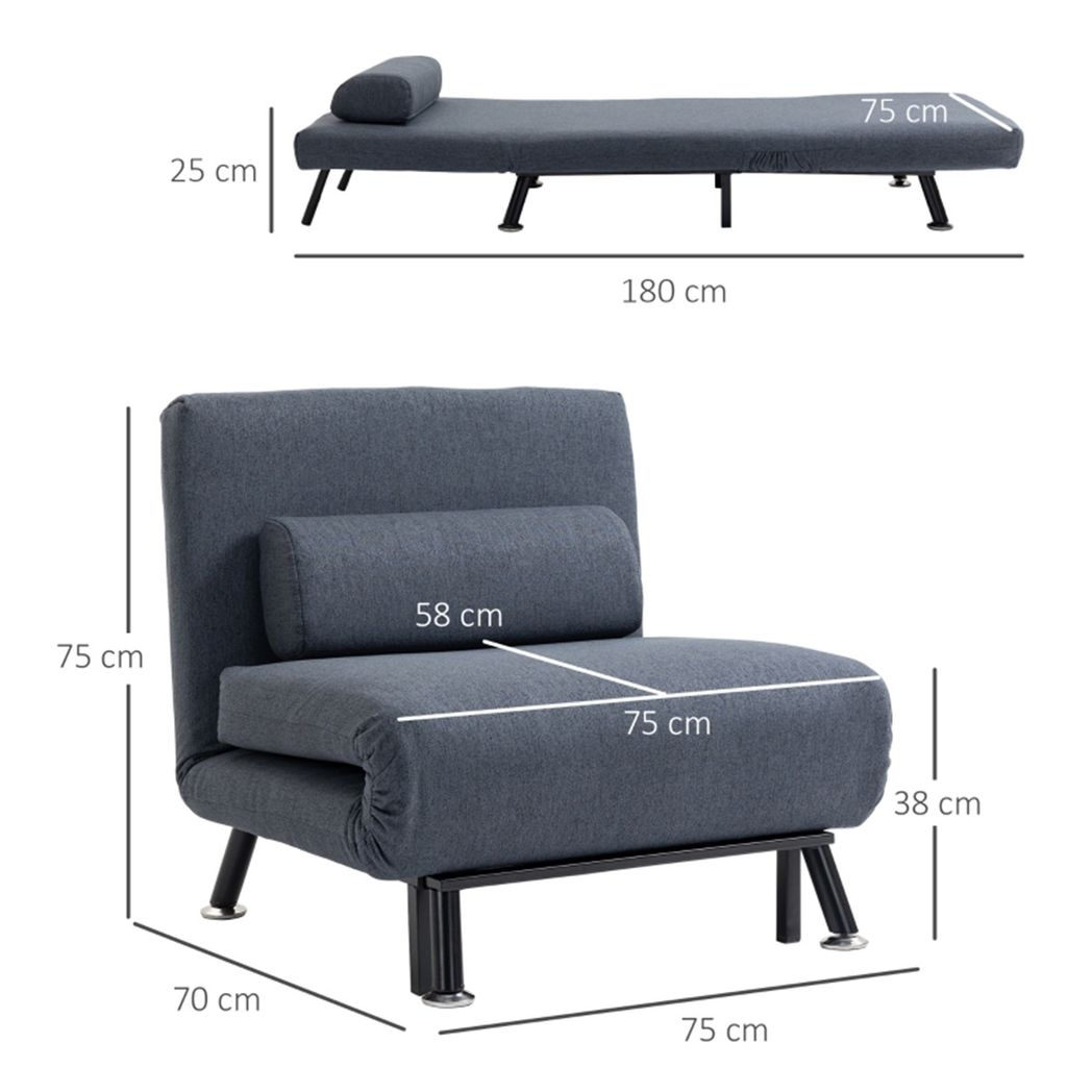 Black 3-in-1 Chair Bed adjustable back detail