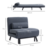 Black 3-in-1 Chair Bed adjustable back detail