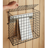 Avilo Metal Letter Cage for Front Door – Flip-Up Lid Mail Catcher Behind Letter Box