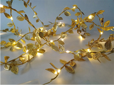Avilo 4m Battery Operated String LED Lights with 40 Warm White LEDs – Gold Leaf Garland Decor