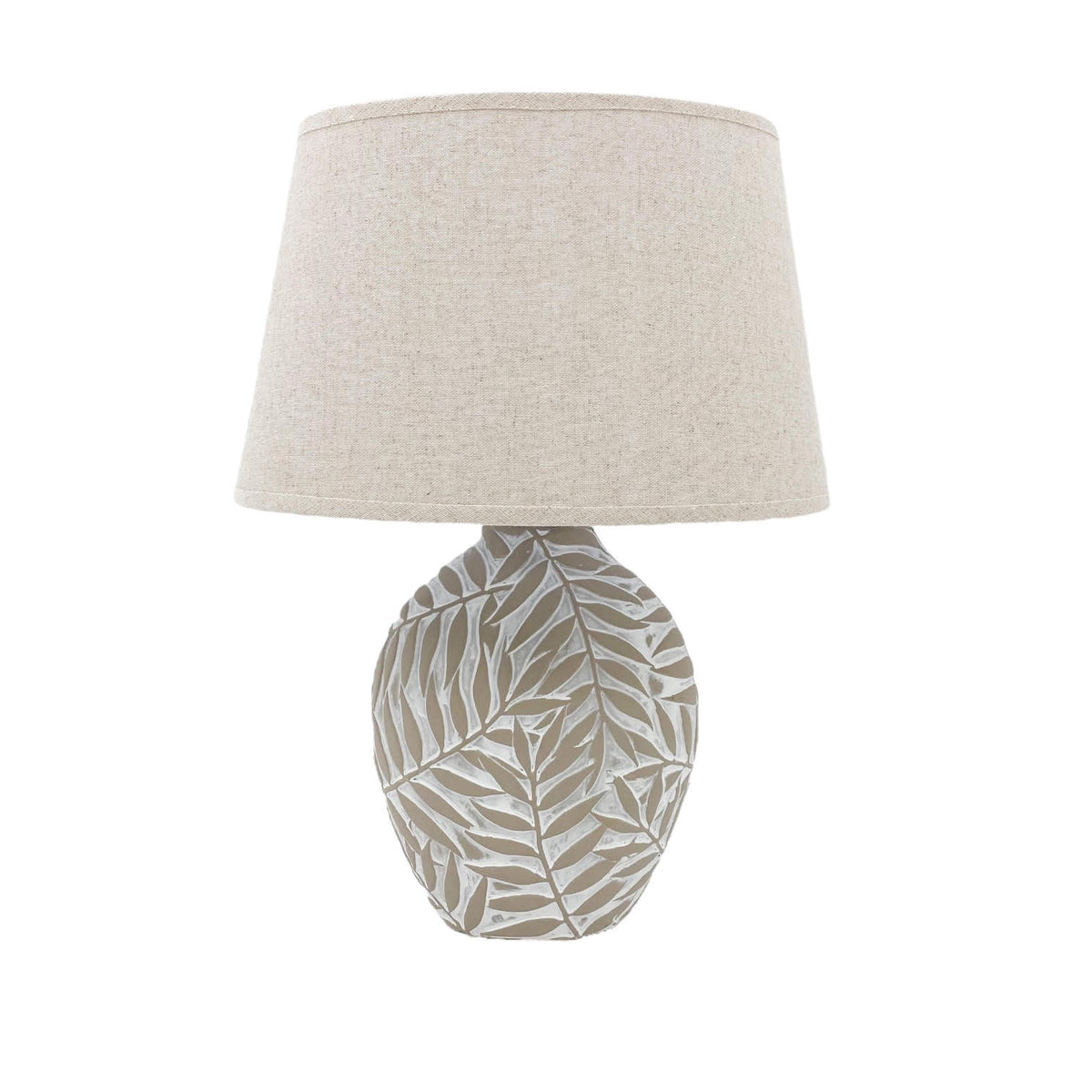 Minimalist Textured Ceramic Table Lamp with Fabric Shade – In-Line Switch, 1m Cable Bedside Lamp