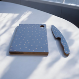 23cm Non-Slip Chopping Board with Knife – Compact Non-Stick MDF Kitchen Prep Board