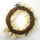 Large Artificial Hanging White Berry Wreath, 55cm – Door Decoration with Woven Base