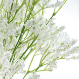 Leaf Artificial Gypsophila Spray with Wired Stem – 65cm White Faux Flowers for Arrangements