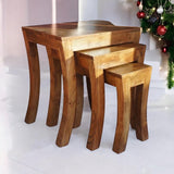 Set of 3 solid wood nesting tables