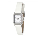 Henley Ladies Petite Rectangular Dial Watch – White Leather Strap