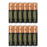 Duracell Simply AA Alkaline Batteries, 12 Pack – Long-Life Non-Rechargeable Power for Toys and Tools
