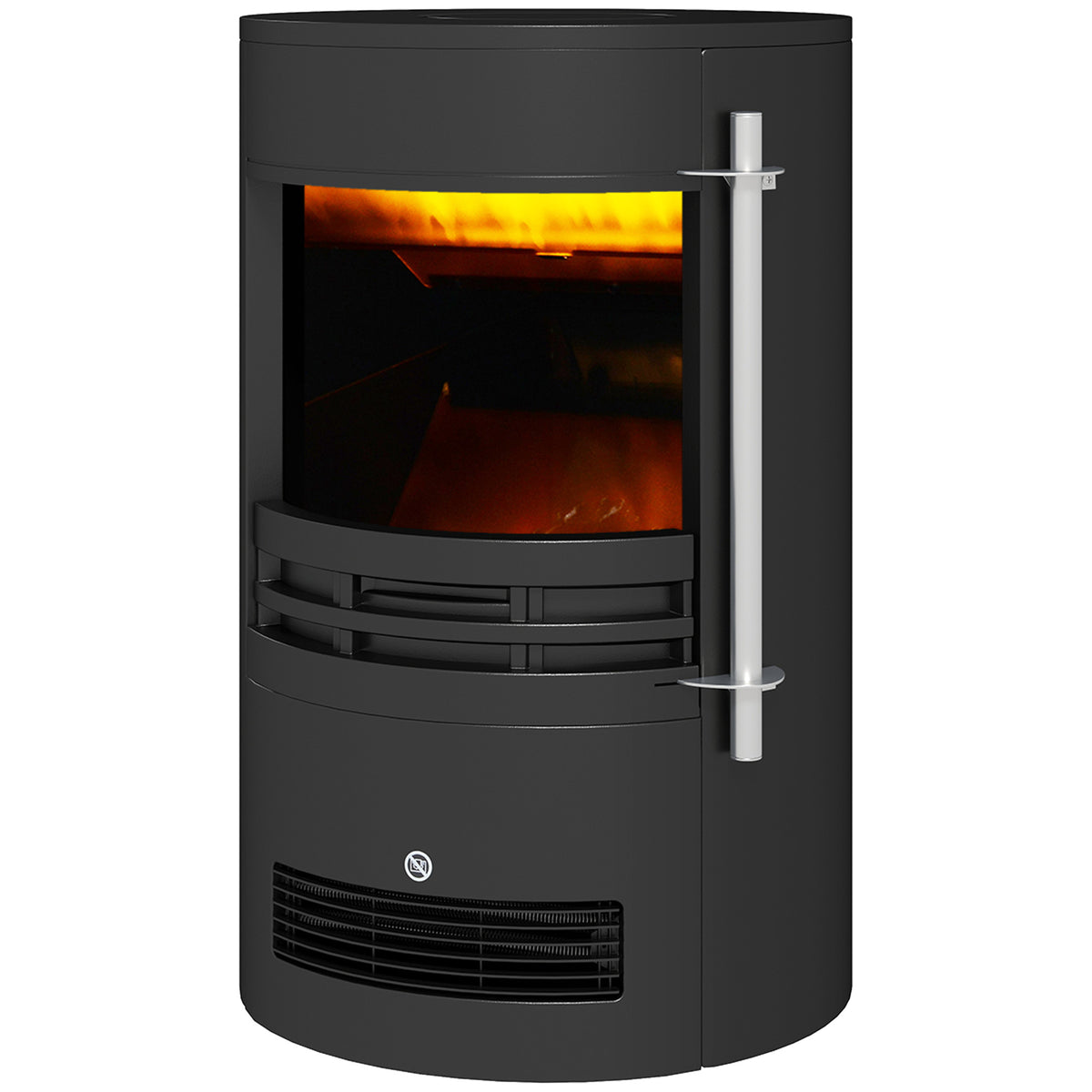 HOMCOM Electric Fireplace Heater with LED Flame Effect, 900W/1800W – Adjustable Thermostat, Black