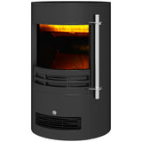 HOMCOM Electric Fireplace Heater with LED Flame Effect, 900W/1800W – Adjustable Thermostat, Black